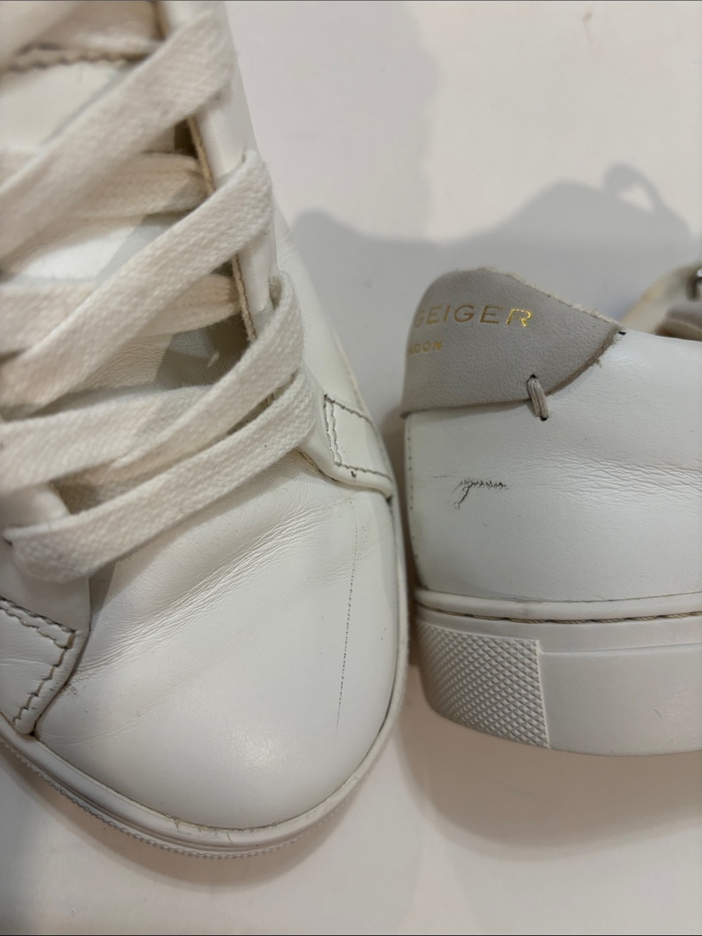 Kurt Geiger Lane Rainbow Leather Sneakers White Metallic Size 6.5/7 - Picture 14 of 14